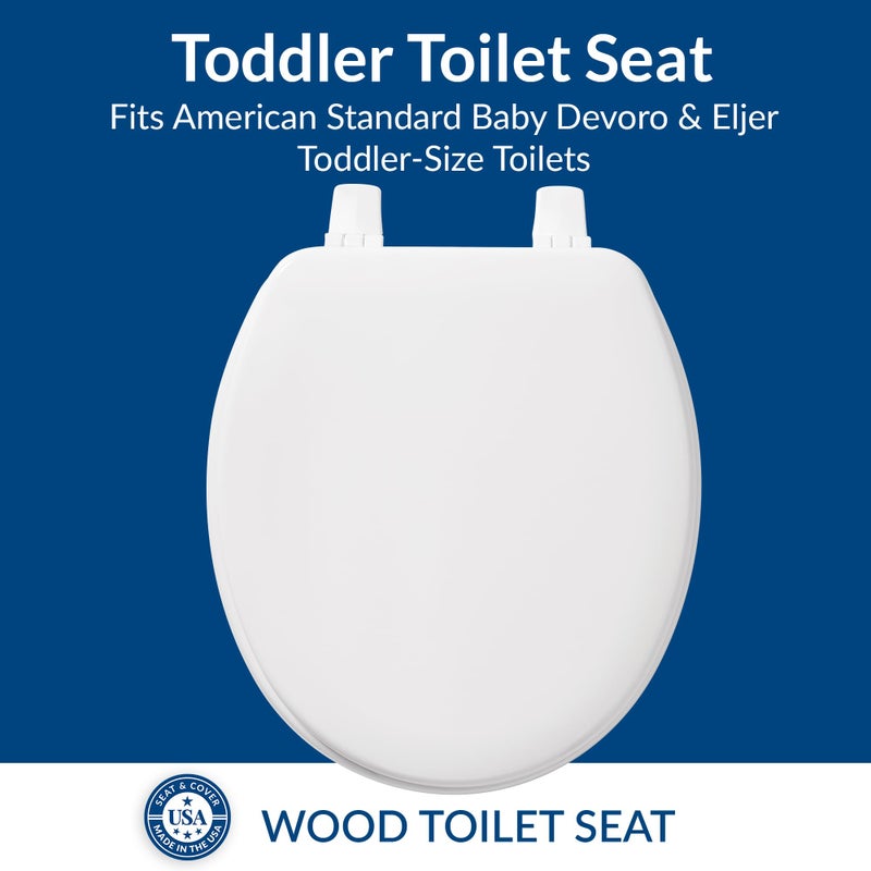Bemis BB540 000 Baby/Toddler Toilet Seat fits American Standard and Eljer Baby Bowl Toilets, Durable Enameled Wood, White - Image 2